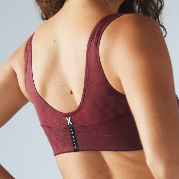 Savage X Fenty Women's 8-10 Peak Performance Mesh Sports Bra Red Cocoa Active - Picture 6 of 10